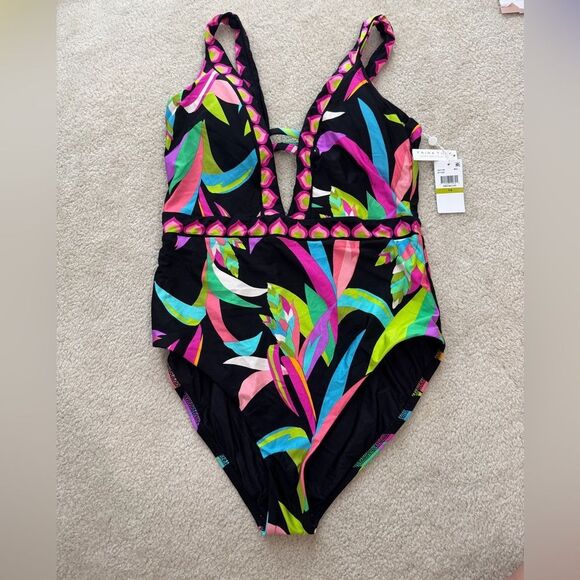 Women’s Trina Turk One Piece Swimsuit Sz 14 NWT - Picture 1 of 4